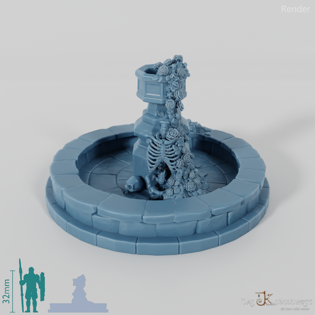 Zierbrunnen - Brunnen mit Skelett