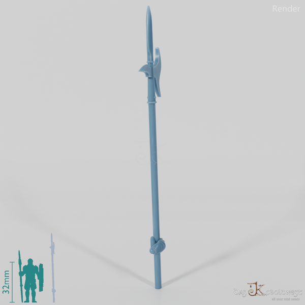 Menschen-Hellebarde A, hinten gegriffen mit Hand (Gonthan)