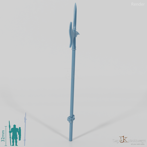 Menschen-Hellebarde A, hinten gegriffen mit Hand (Gonthan)