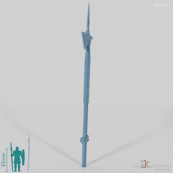 Menschen-Hellebarde B, hinten gegriffen mit Hand (Gonthan)