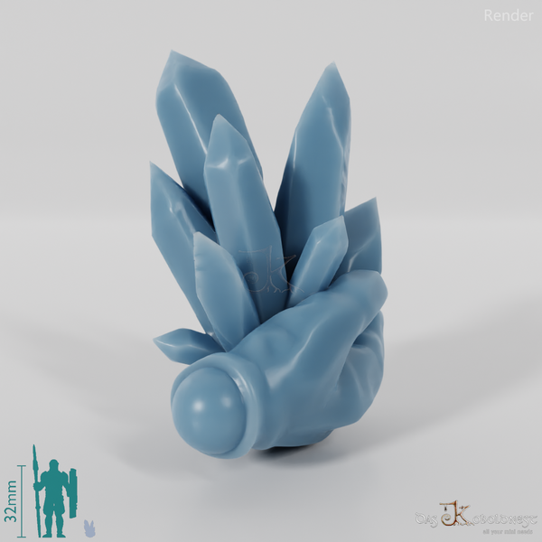 Zwergen-Kristallformation in Hand