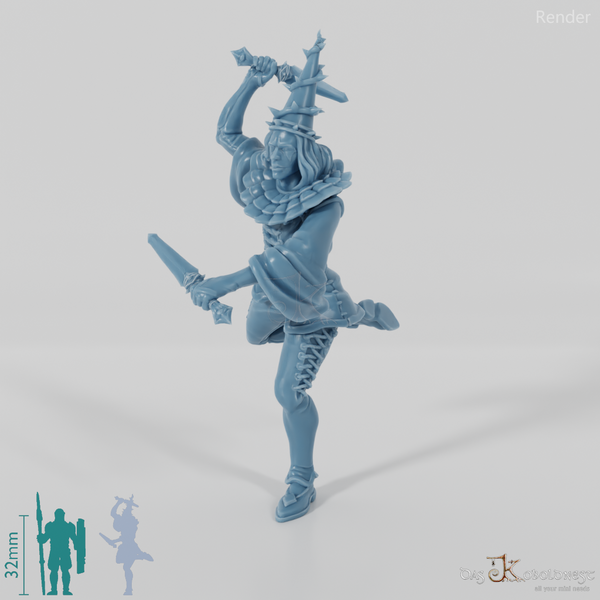 Harlekin mit Wurfmessern 01