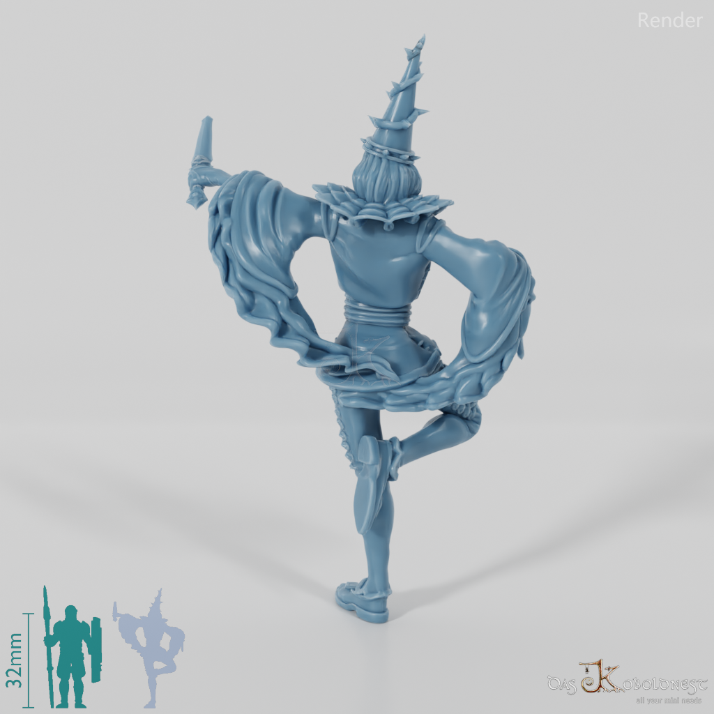 Harlekin mit Wurfmessern 02