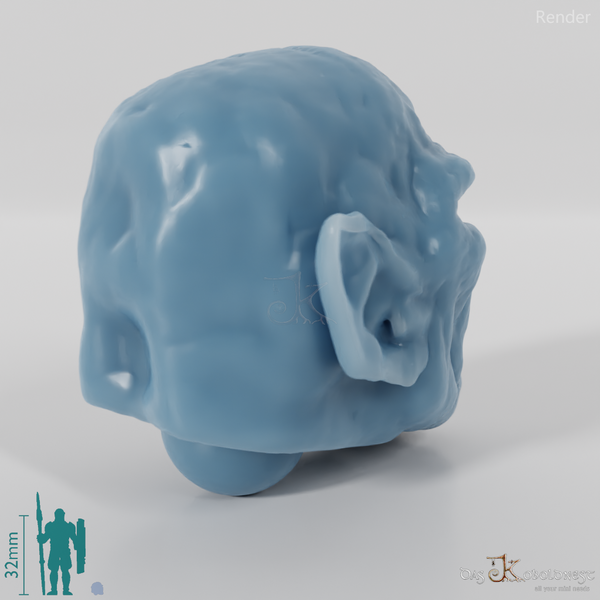 Halbork-Kopf mit Glatze