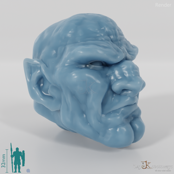 Halbork-Kopf mit Glatze