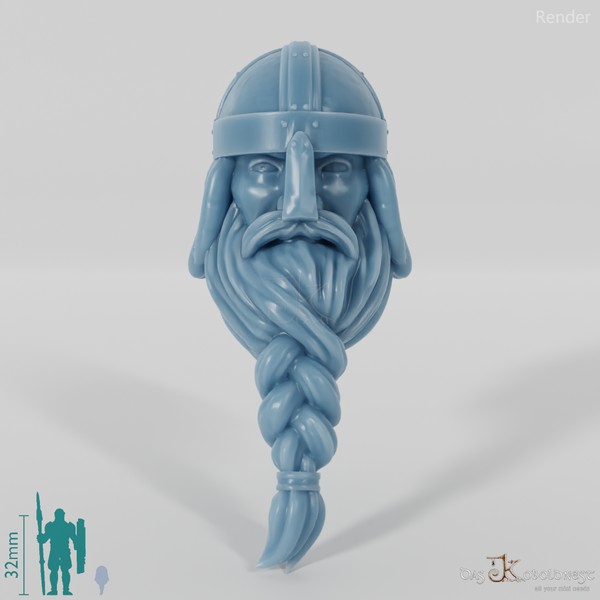 Reitervolk-Kopf - Männlich mit geflochtenem Bart 1