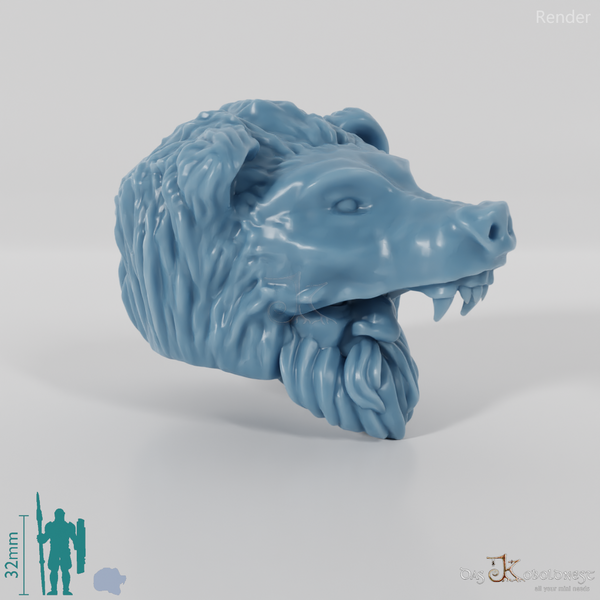 Zwergenkopf - Männlich mit Bärenkopf und kurzem Bart