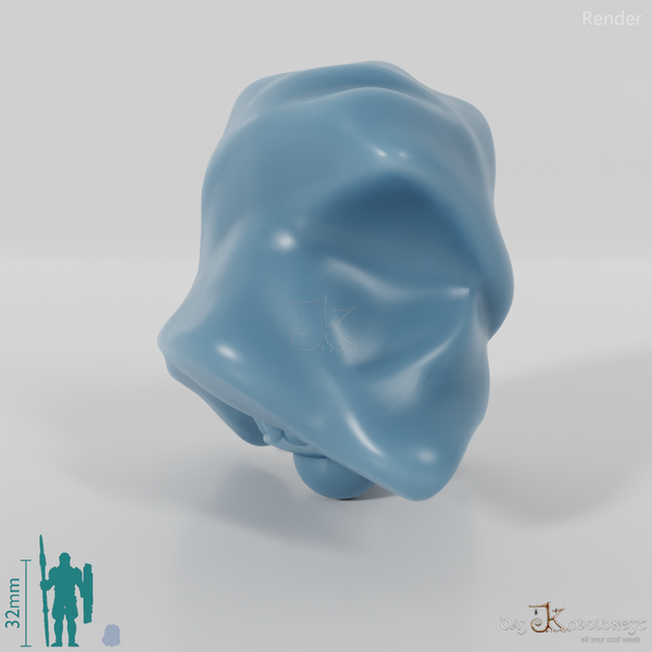 Reitervolk-Kopf - Weiblich mit langen Haaren und Kapuze