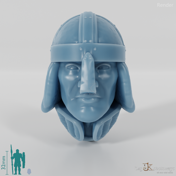 Reitervolk-Kopf - Männlich mit Helm 1