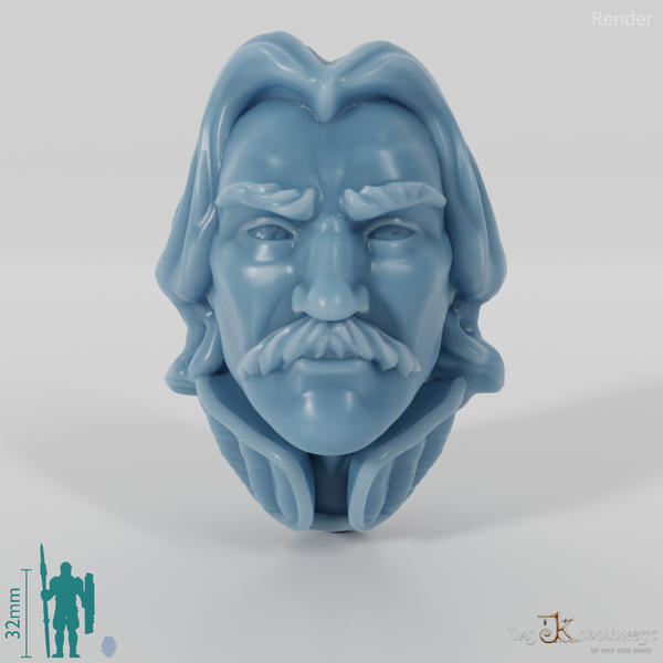 Reitervolk-Kopf - Männlich mit Schnurrbart 1