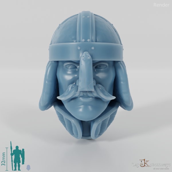 Reitervolk-Kopf- Männlich mit Schnurrbart 2