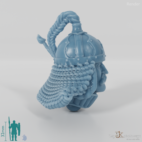 Reitervolk-Kopf - Männlich mit Schnurrbart 3