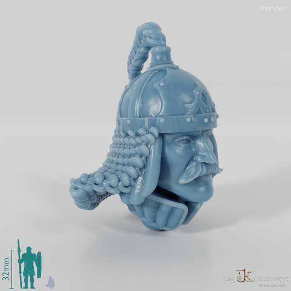 Reitervolk-Kopf - Männlich mit Schnurrbart 3