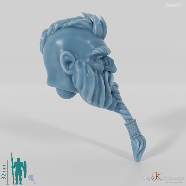 Zwergenkopf - Männlich mit geflochtenem Bart