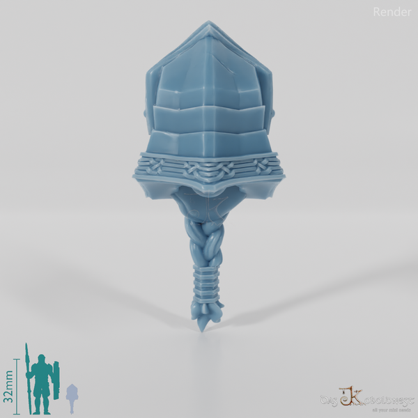 Zwergenkopf - Männlich mit Visierhelm und Bart