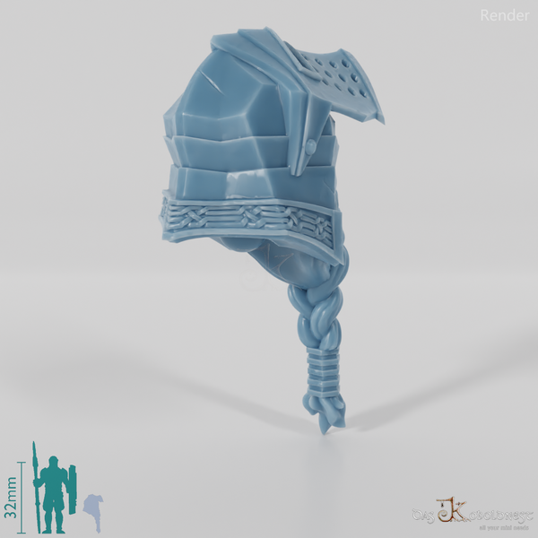 Zwergenkopf - Männlich mit Visierhelm und Bart