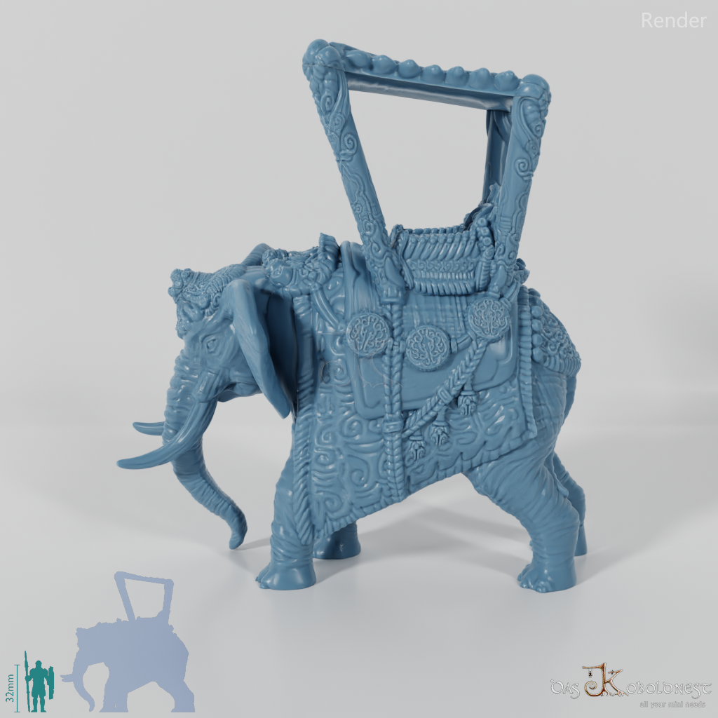 Elefant - Elefanten-Howdah