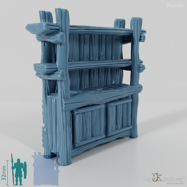 Regal - Rustikales Küchenregal 01