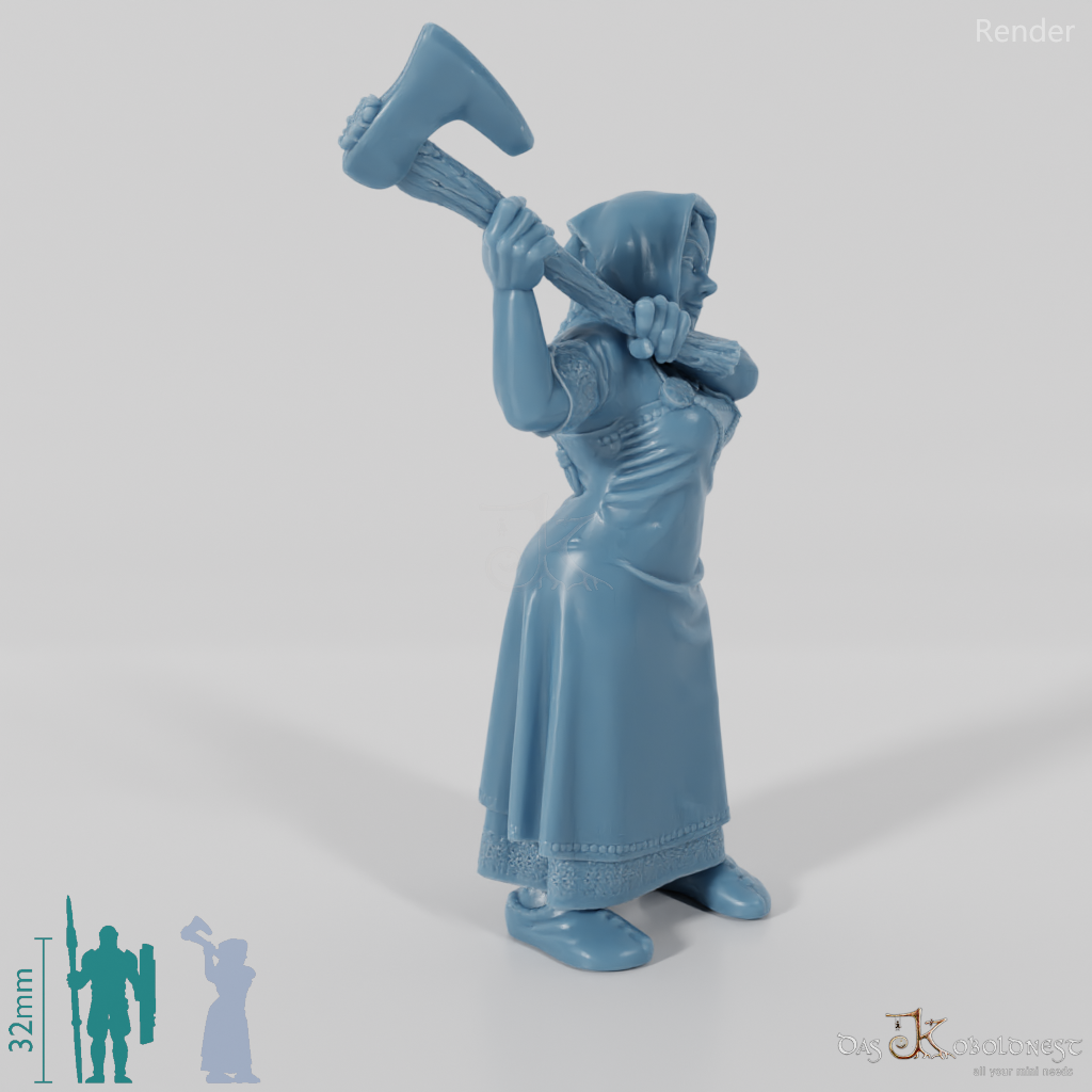 Nordische Lastenträgerin, bewaffnet