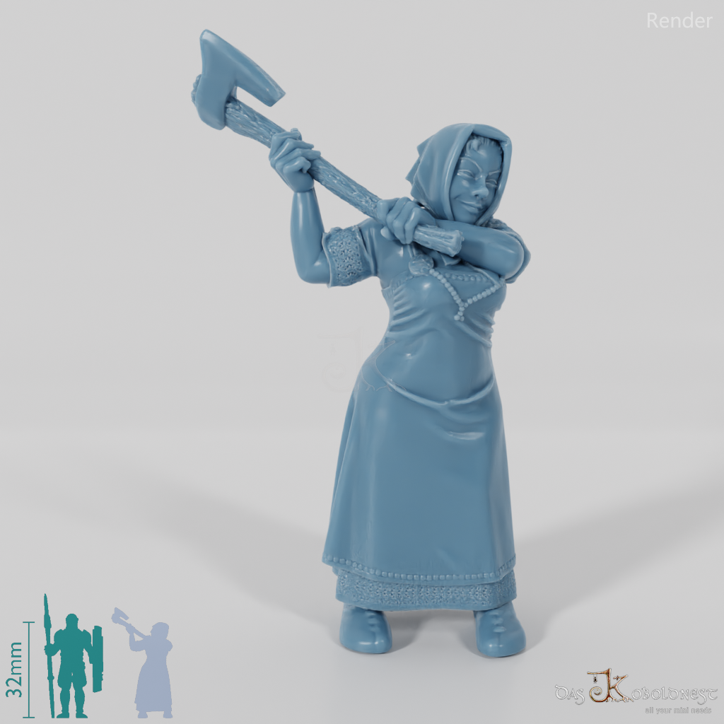 Nordische Lastenträgerin, bewaffnet