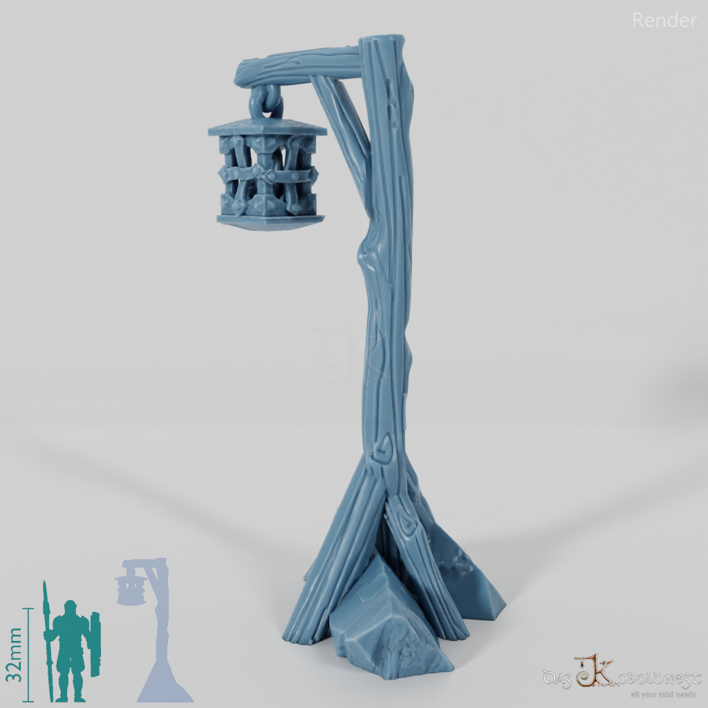 Laterne - Straßenlaterne an Holzmast 03