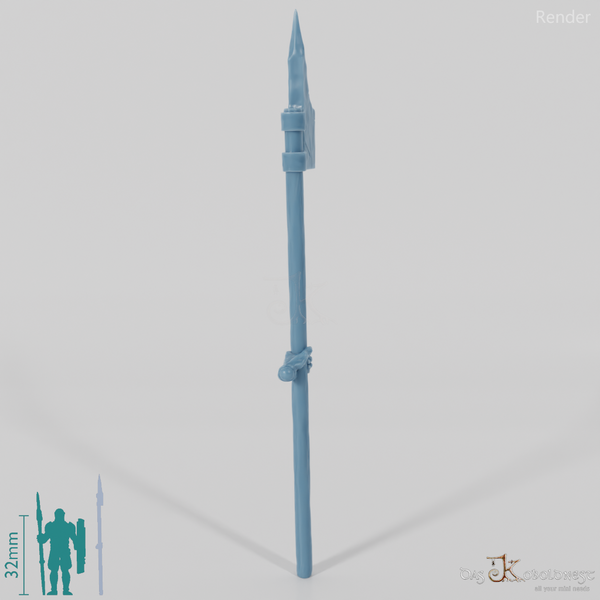 Halbork-Hellebarde mit Hand