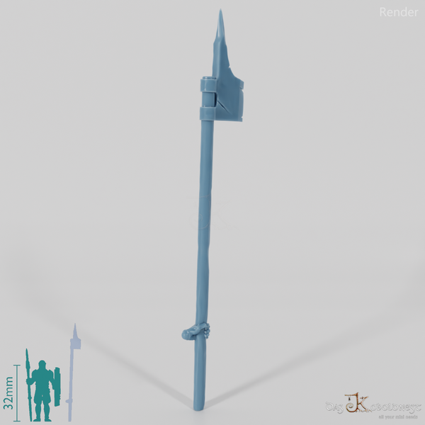 Halbork-Hellebarde mit Hand (Zweihändig)