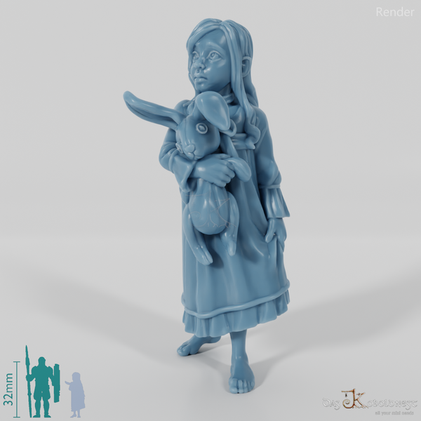 Kleines Mädchen mit Stoffhase