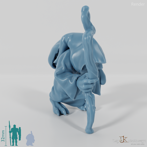 Krämergehilfe mit Stab