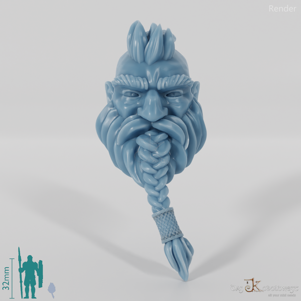 Zwergenkopf - Männlich mit geflochtenem Bart