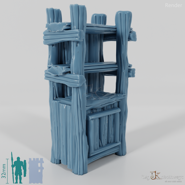 Regal - Rustikales schmales Regal 01