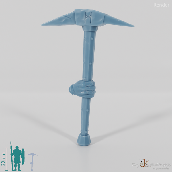 Zwergische Spitzhacke mit Hand