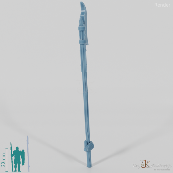 Menschen-Stangenwaffe A, hinten gegriffen mit Hand (Gonthan)
