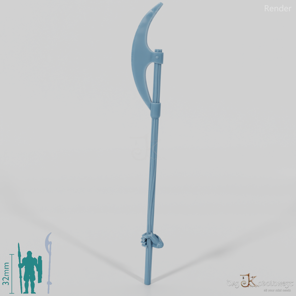 Menschen-Stangenwaffe B, hinten gegriffen mit Hand (Gonthan)