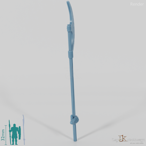 Menschen-Stangenwaffe B, hinten gegriffen mit Hand (Gonthan)