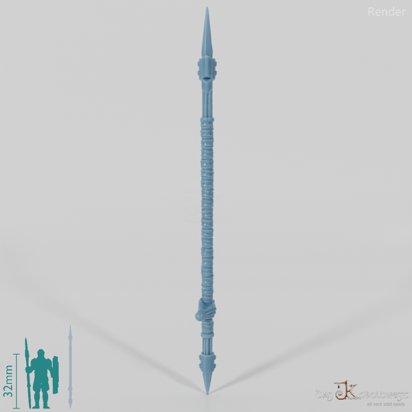 Geister-Stangenwaffe B, hinten gegriffen mit Hand