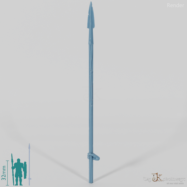 Geister-Stangenwaffe C, hinten gegriffen mit Hand