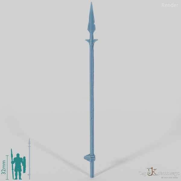 Geister-Stangenwaffe D, hinten gegriffen mit Hand