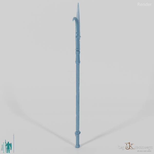 Geister-Stangenwaffe E, hinten gegriffen mit Hand