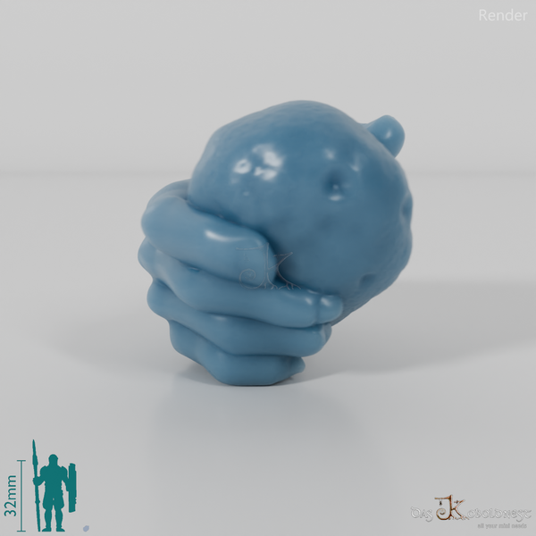 Halbling-Hand mit Kartoffel