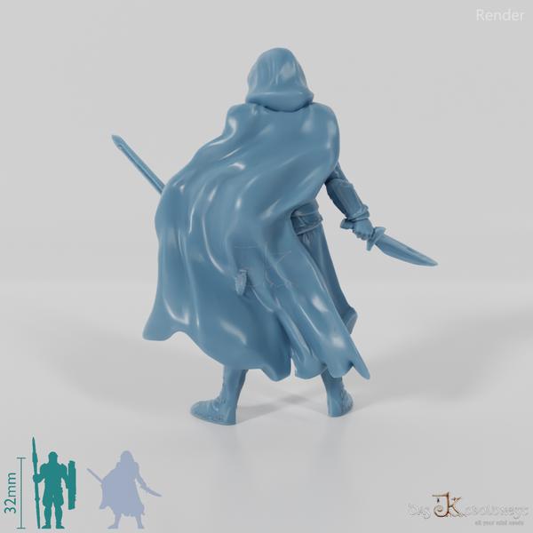 Waldläufer mit Schwert und Dolch