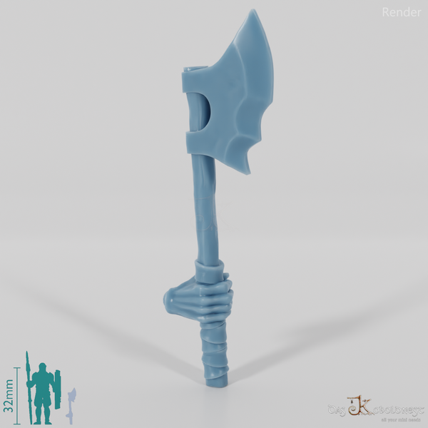 Halbork-Axt A mit Hand