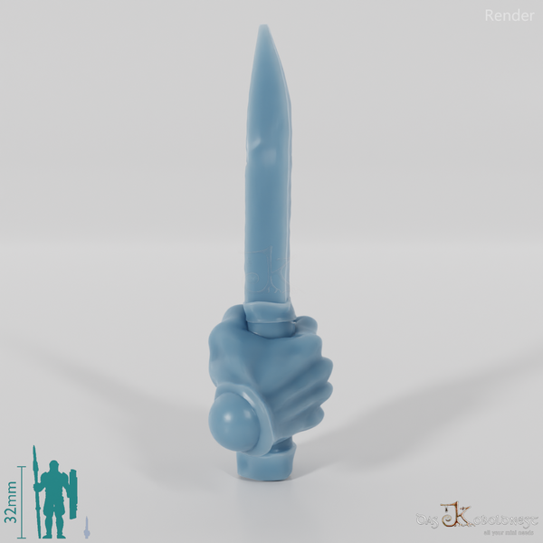 Halbork-Dolch mit Hand