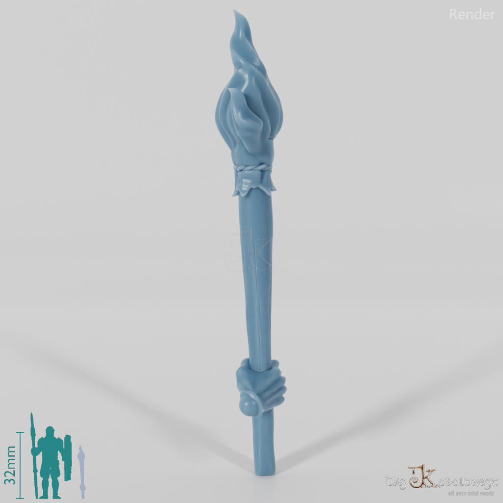 Halbork-Fackel mit Hand