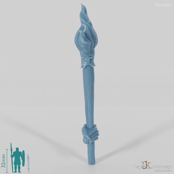 Halbork-Fackel mit Hand