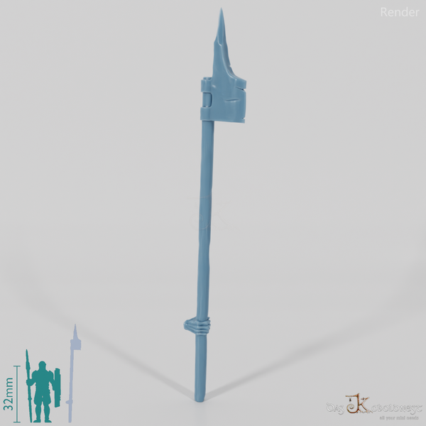 Halbork-Hellebarde mit Hand (Zweihändig)