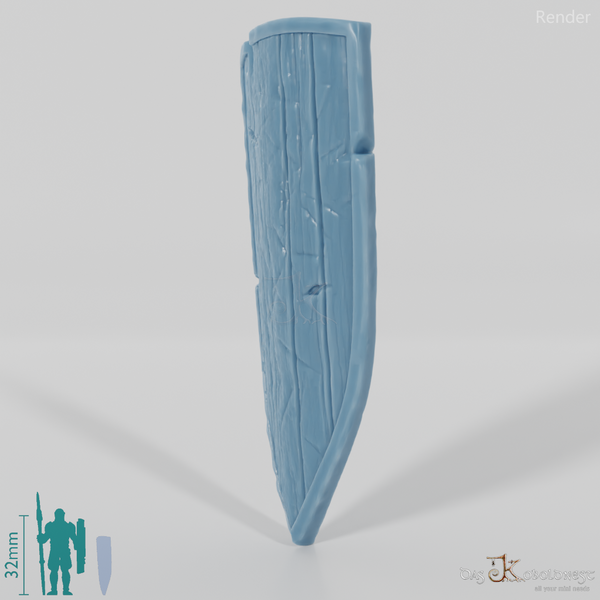 Geister-Schild B, beschädigt mit Hand