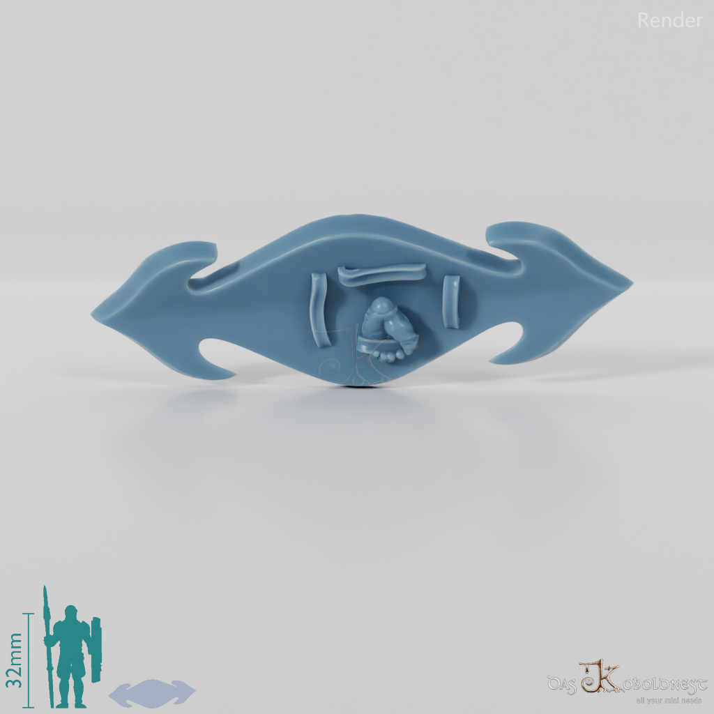 Elfenschild - Horizontal gehalten mit Hand