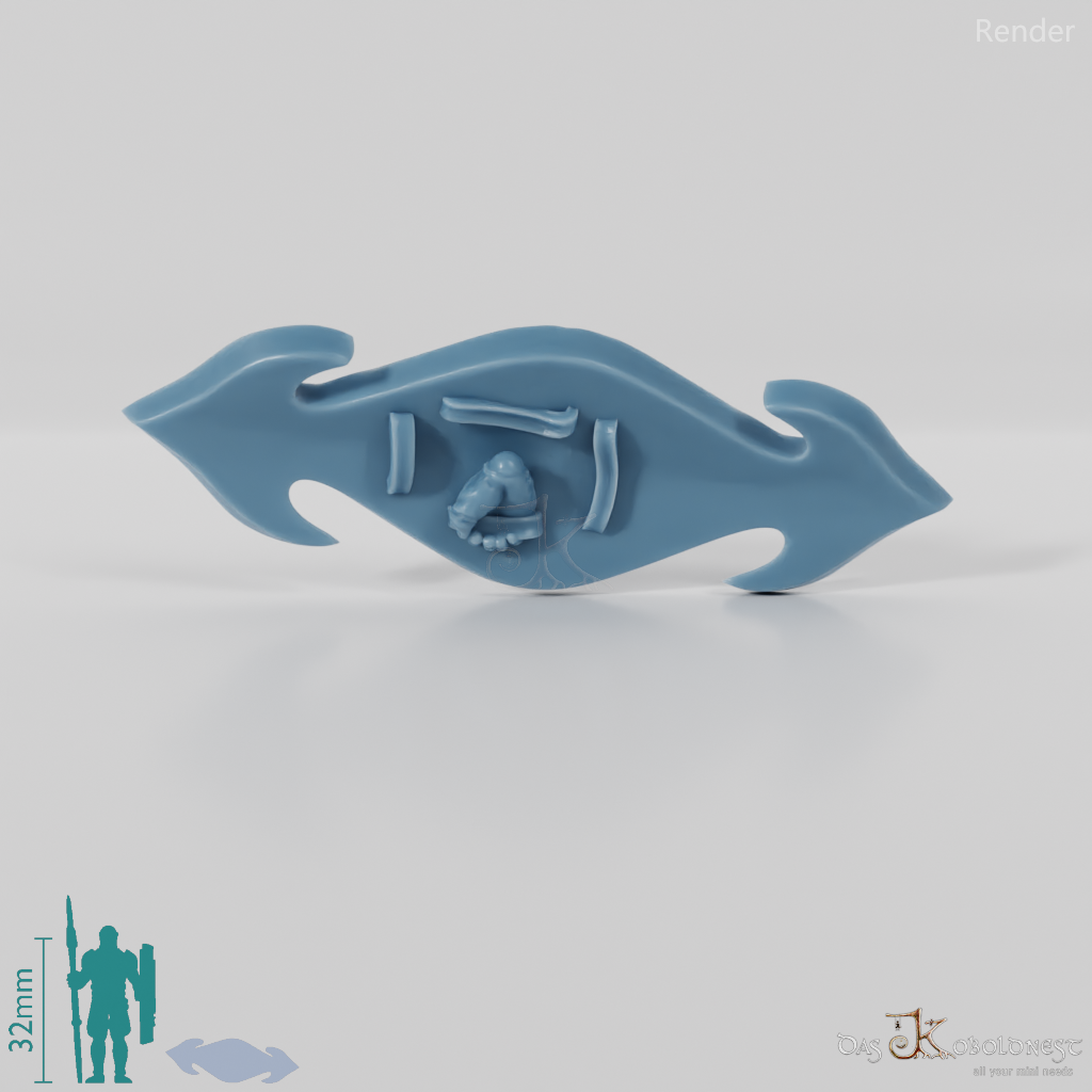 Elfenschild - Horizontal gehalten mit Hand