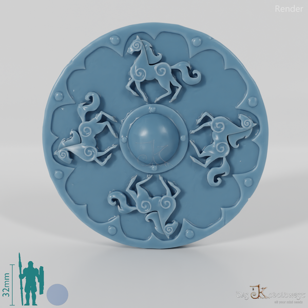 Reitervolk-Schild, Verziert 1 mit Hand